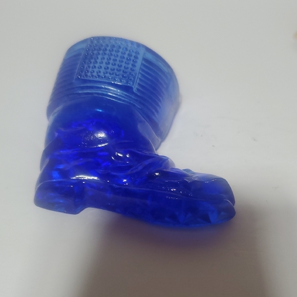 Vtg Colbalt Blue Glass Match Or Toorhpick Holder - Picture 4 of 6